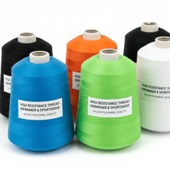 Alt text (in Spanish): Hilos de poliamida alta resistencia para costura profesional.