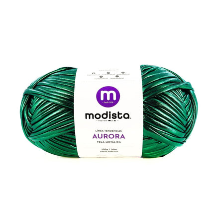 14 - Verde Navidad Aurora – Tela metalizada tipo trapillo