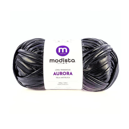 18 - Negro Aurora – Tela metalizada tipo trapillo
