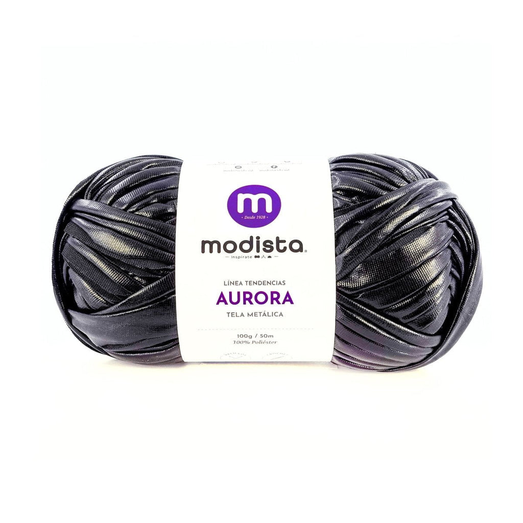 18 - Negro Aurora – Tela metalizada tipo trapillo