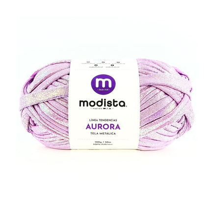 19 - Multicolor Lila Aurora – Tela metalizada tipo trapillo