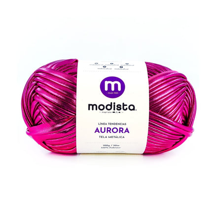8 - Fucsia Aurora – Tela metalizada tipo trapillo