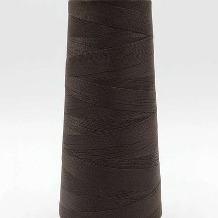 Hilo de coser Lama café moro de 2000 yardas calibre 40/2 con carrete verde. Ideal para costura profesional y manualidades textiles.