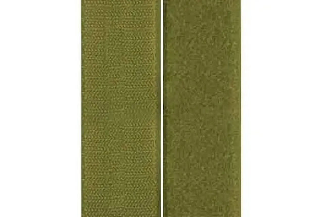 Velcro verde 10cm de alta resistencia con gancho y felpa, ideal para tapicería y manualidades. Cierre autoadhesivo en rollo de 25 metros.
