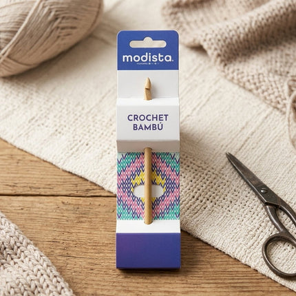 Aguja Crochet Bambú 9.0mm para Tejer Proyectos Grandes