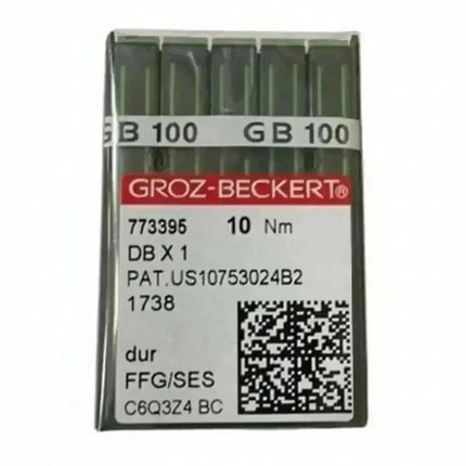Aguja Recta Industrial DBX1 Talón Delgado N° 140 Groz-Beckert para máquina de coser industrial — Tiendas Lupe Chile