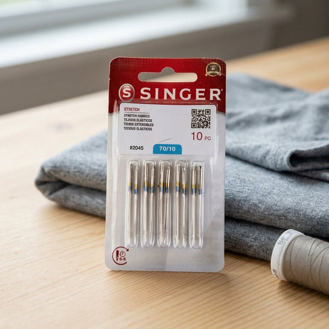 Aguja Singer 70/10 para telas elásticas como jersey