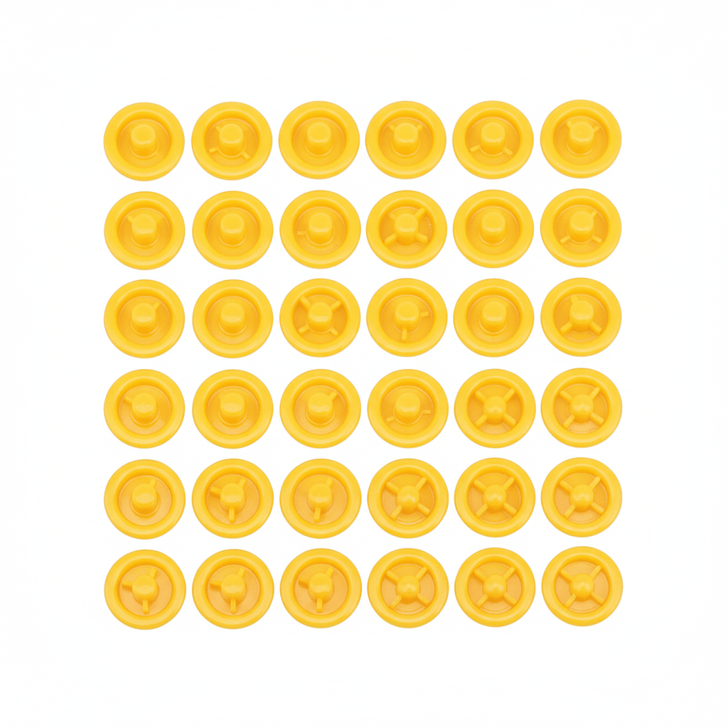 amarillo pato / 12.2mm / 50 Broches a Presión Snap Plásticos - Set de Cierres para Costura