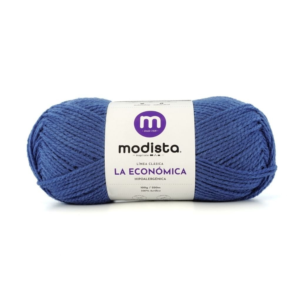 Azul Aciano Lana La Economica Modista 100g - Económica para Tejido Palillo y Crochet