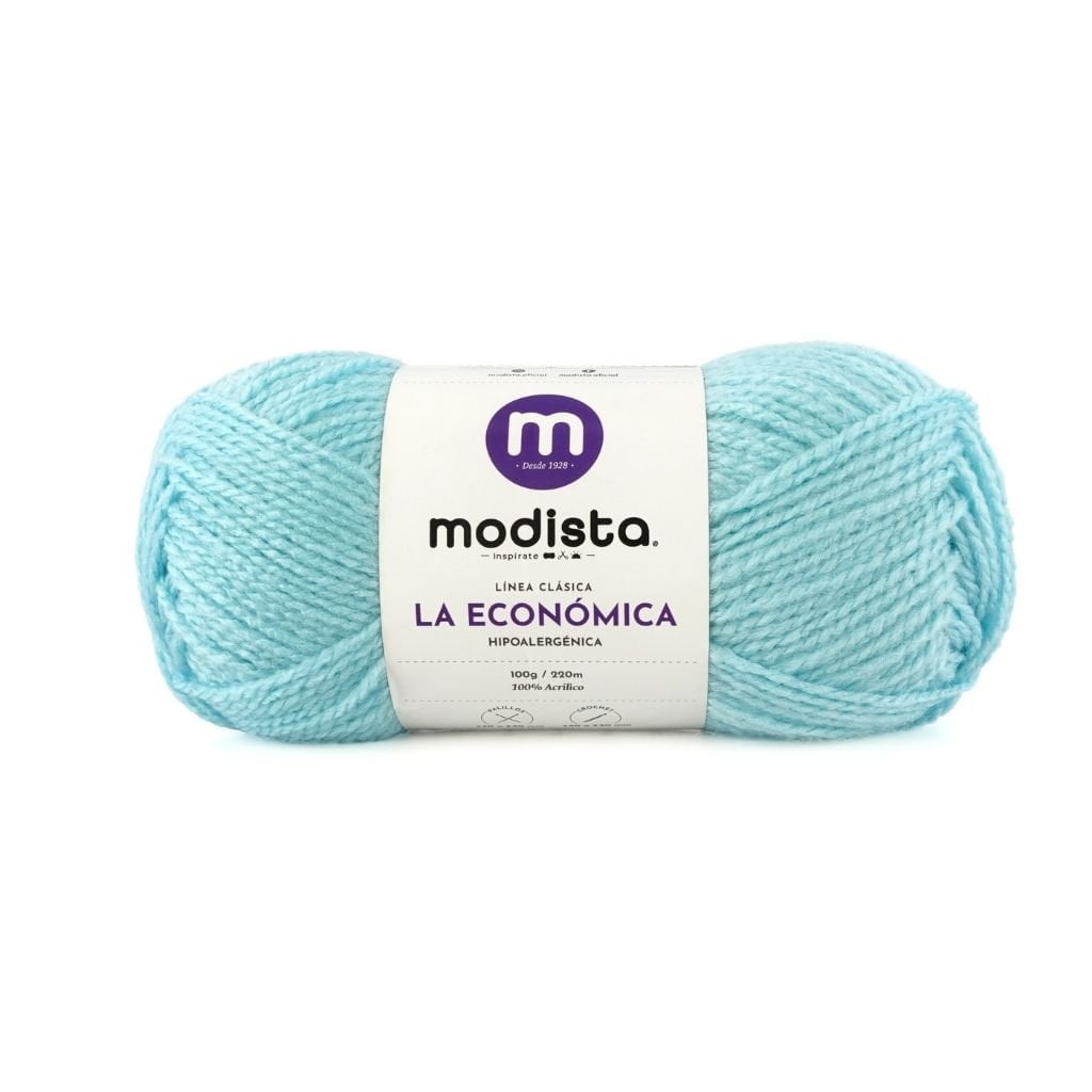 Azul Cielo Lana La Economica Modista 100g - Económica para Tejido Palillo y Crochet
