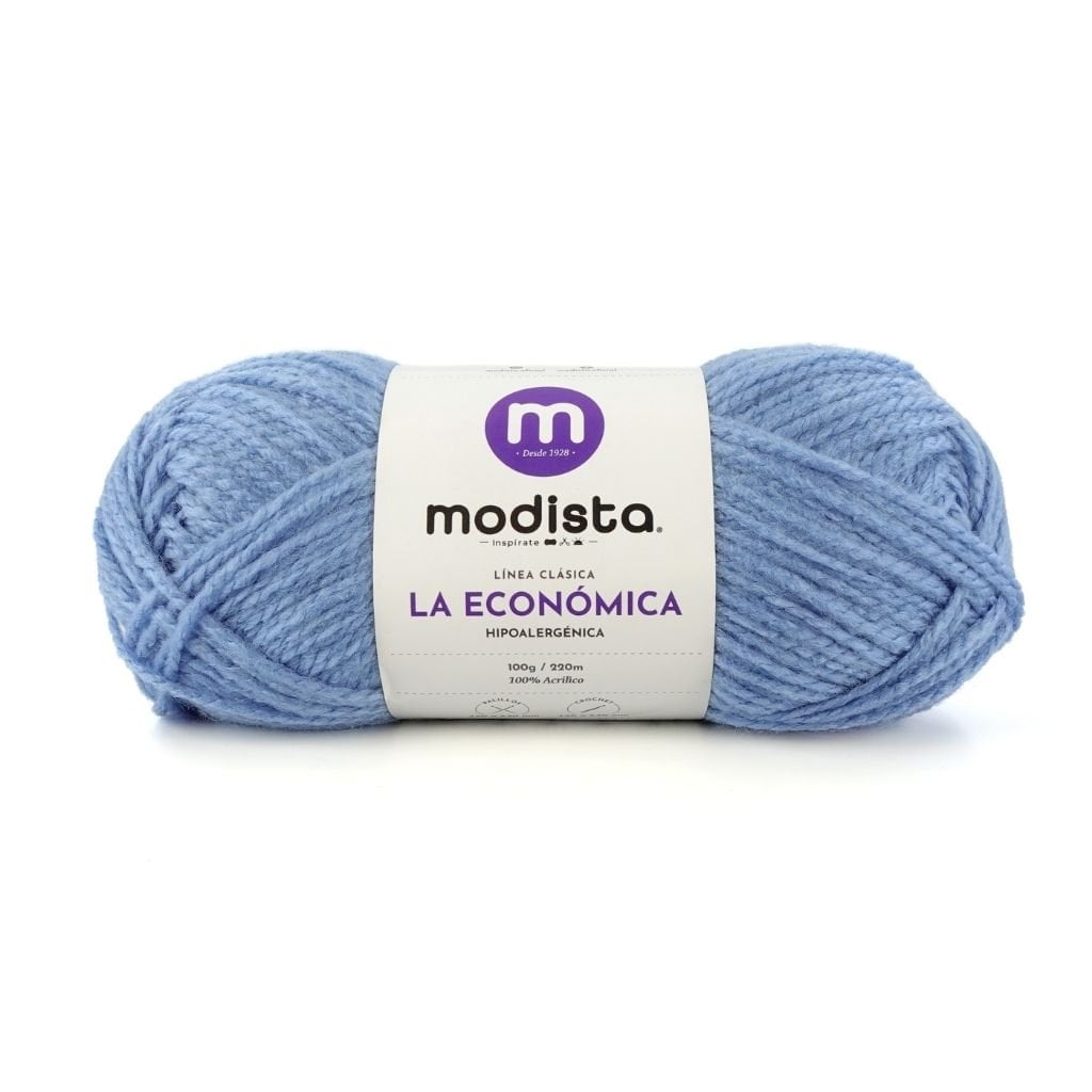 Azul Claro Lana La Economica Modista 100g - Económica para Tejido Palillo y Crochet