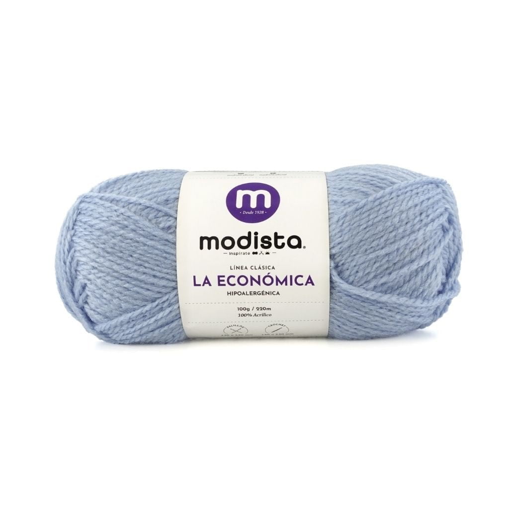 Azul Denim Lana La Economica Modista 100g - Económica para Tejido Palillo y Crochet