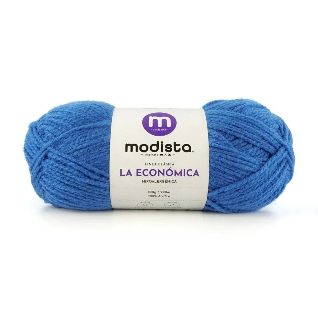 Azul Lana La Economica Modista 100g - Económica para Tejido Palillo y Crochet
