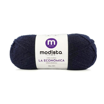Azul Marino Lana La Economica Modista 100g - Económica para Tejido Palillo y Crochet