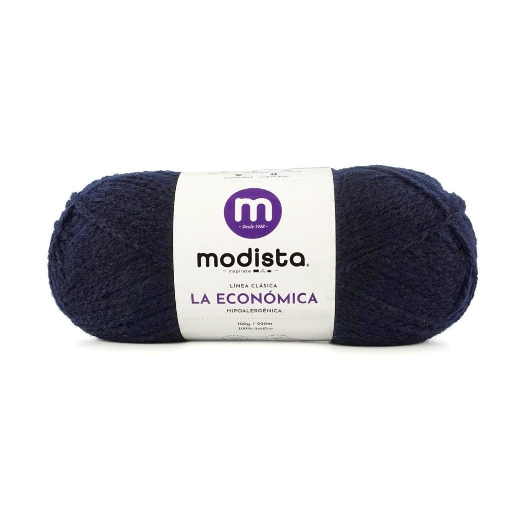 Azul Marino Lana La Economica Modista 100g - Económica para Tejido Palillo y Crochet