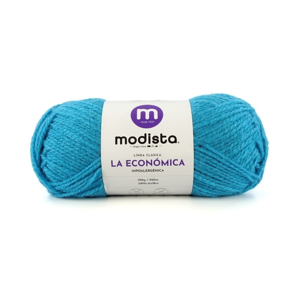 Azul Oceano Lana La Economica Modista 100g - Económica para Tejido Palillo y Crochet