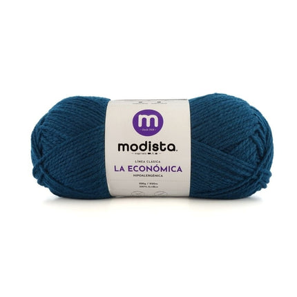 Azul Petroleo Lana La Economica Modista 100g - Económica para Tejido Palillo y Crochet