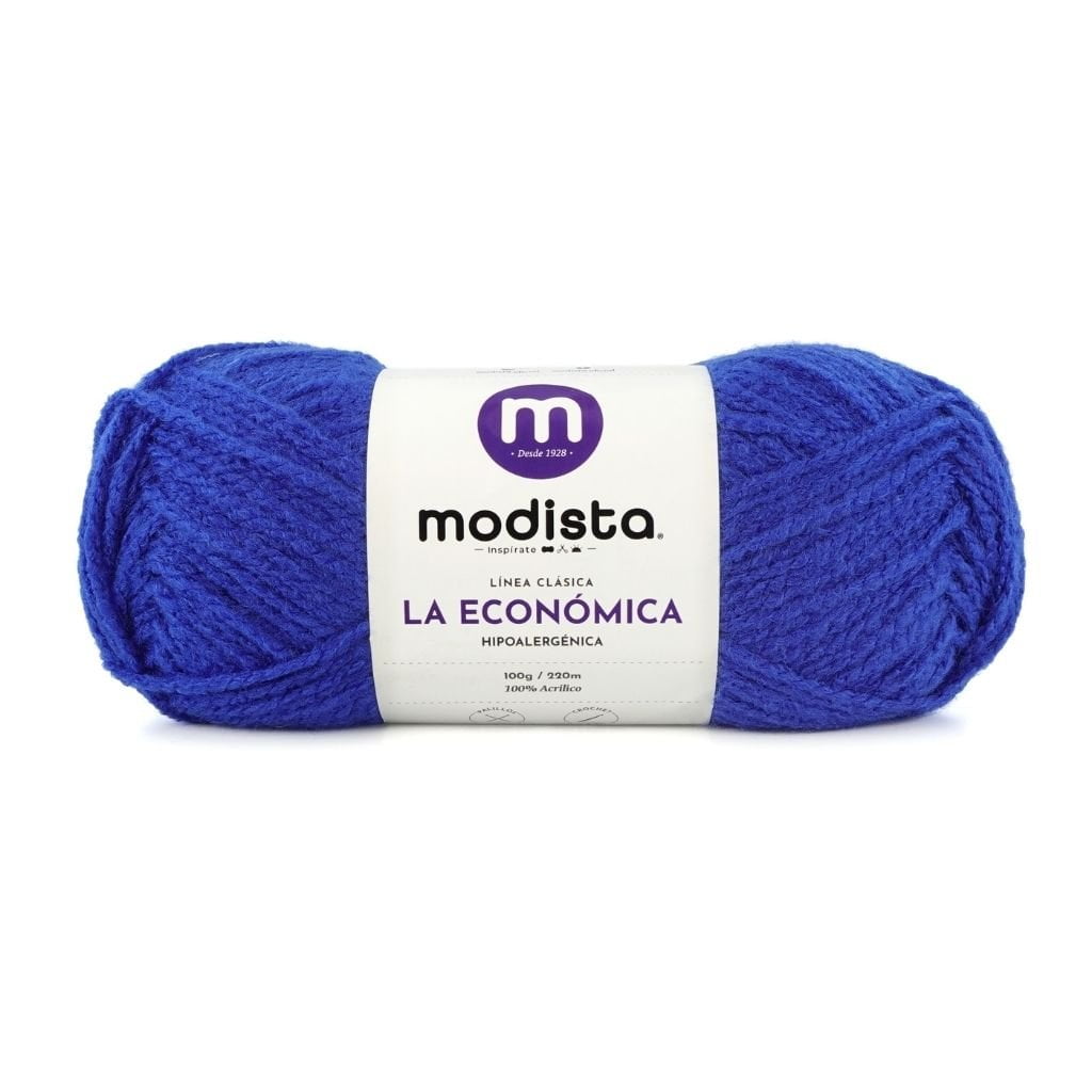 Azul rey Lana La Economica Modista 100g - Económica para Tejido Palillo y Crochet