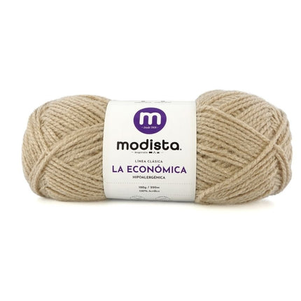 Beige Lana La Economica Modista 100g - Económica para Tejido Palillo y Crochet
