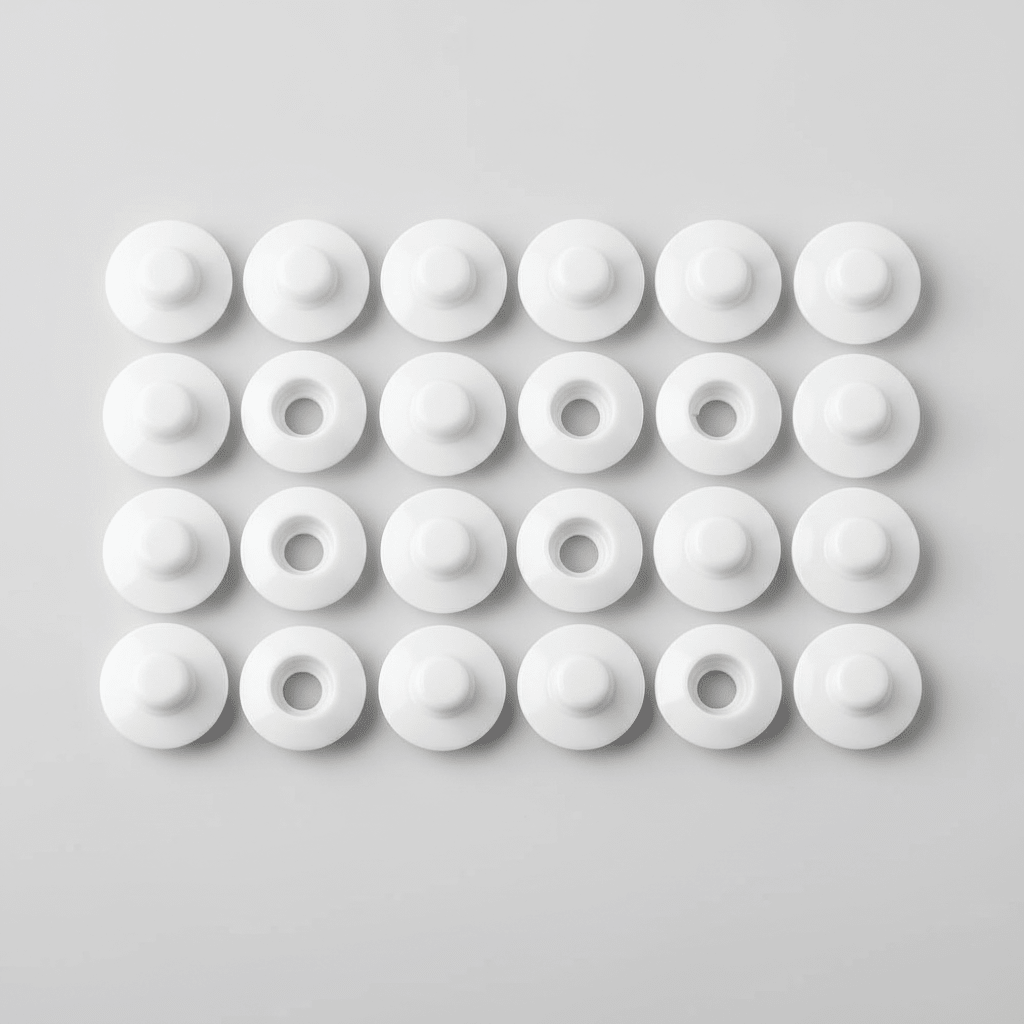 Blanco / 12.2mm / 50 Broches a Presión Snap Plásticos - Set de Cierres para Costura