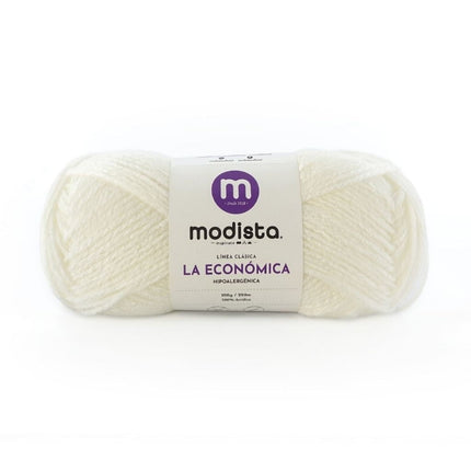 Blanco Lana La Economica Modista 100g - Económica para Tejido Palillo y Crochet
