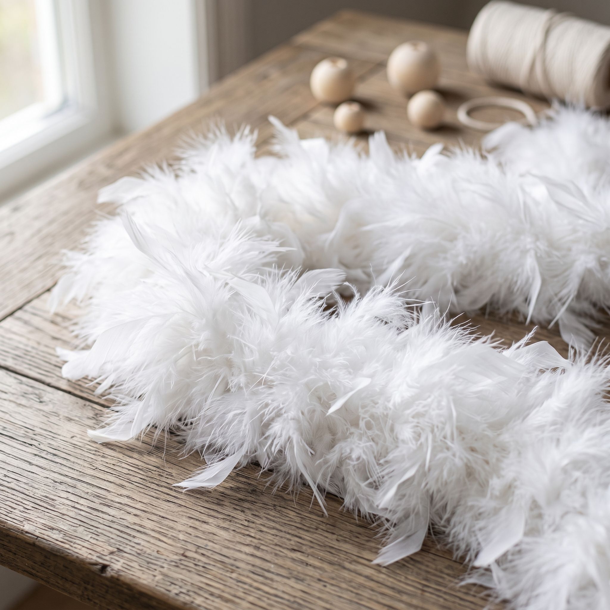 Boa de Plumas Blanca 180 cm — Decoración para Disfraces y Eventos