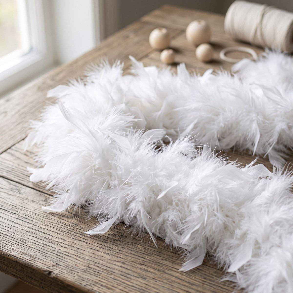 Boa de Plumas Blanca 180 cm — Decoración para Disfraces y Eventos en Chile - Tiendas Lupe Imagen principal del producto