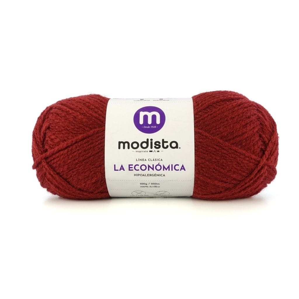 Burdeo Lana La Economica Modista 100g - Económica para Tejido Palillo y Crochet