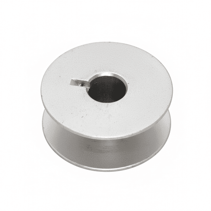 Carretel máquina recta de aluminio con diseño resistente y liviano. Ideal para costura profesional y compatible con múltiples máquinas de coser.