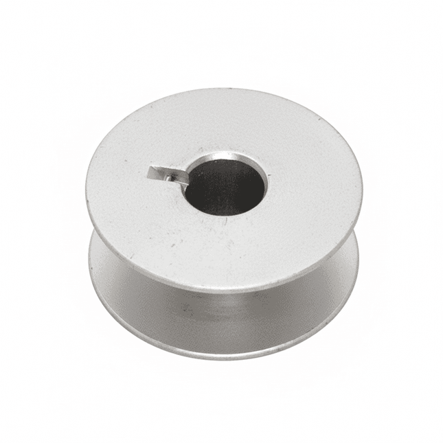 Carretel máquina recta de aluminio con diseño resistente y liviano. Ideal para costura profesional y compatible con múltiples máquinas de coser.