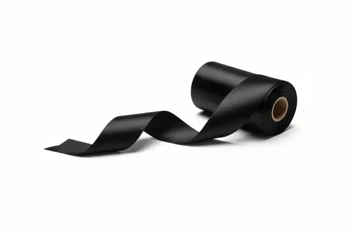 Cinta satinada negra de 4 cm x 50 m — Tiendas Lupe