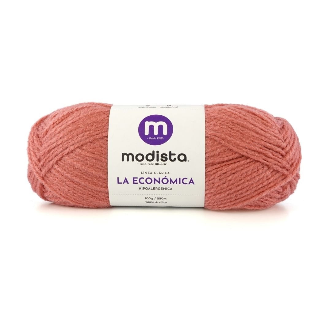 Coral Oscuro Lana La Economica Modista 100g - Económica para Tejido Palillo y Crochet