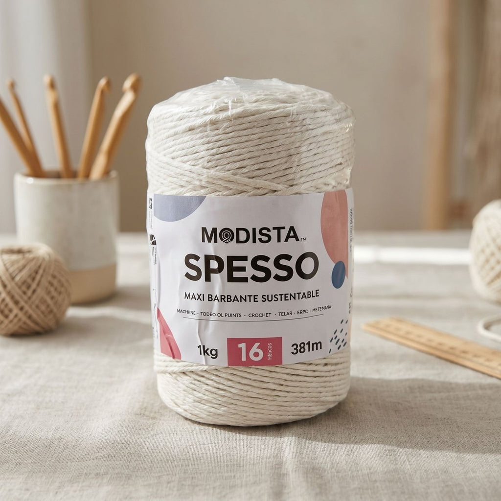Cordón Macramé SPESSO 16 Hebras, Algodón y Fibras Recicladas — 1 kg