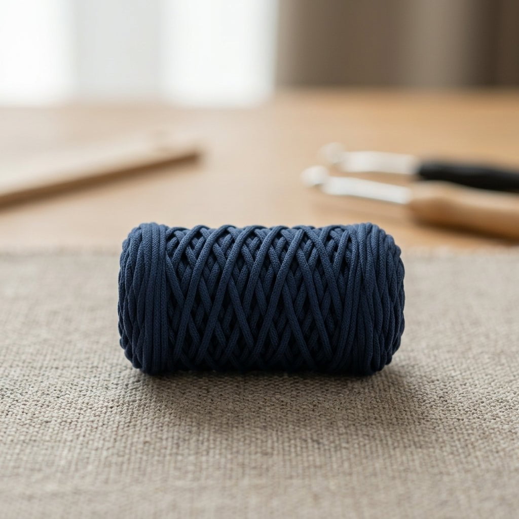 Cordón Tripolino Azul Marino 100 m para macramé y manualidades — Tiendas Lupe Chile