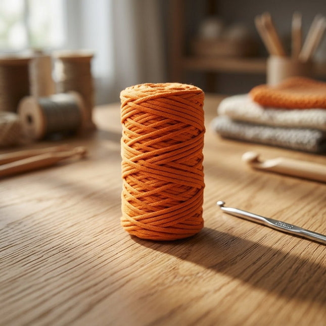 Cordón Tripolino Naranja para Manualidades 100m