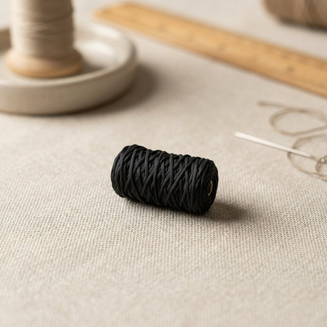 Cordón Tripolino Negro 100m - Ideal para Manualidades y Costura