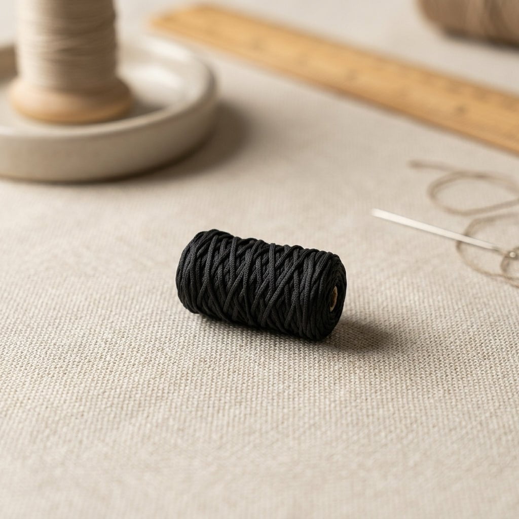Cordón Tripolino Negro 100 m para macramé y manualidades — Tiendas Lupe Chile