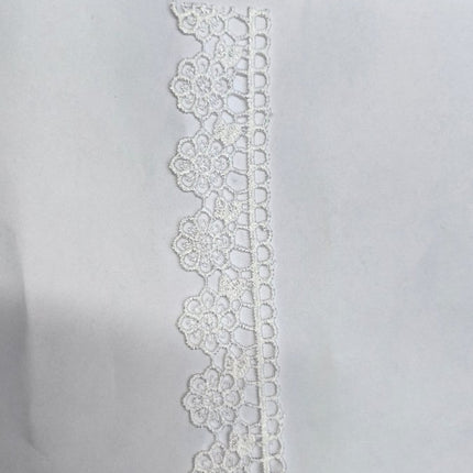 Encaje de Guipur Festoneado con Flores Angosto Blanco — Tiendas Lupe en Chile - Tiendas Lupe