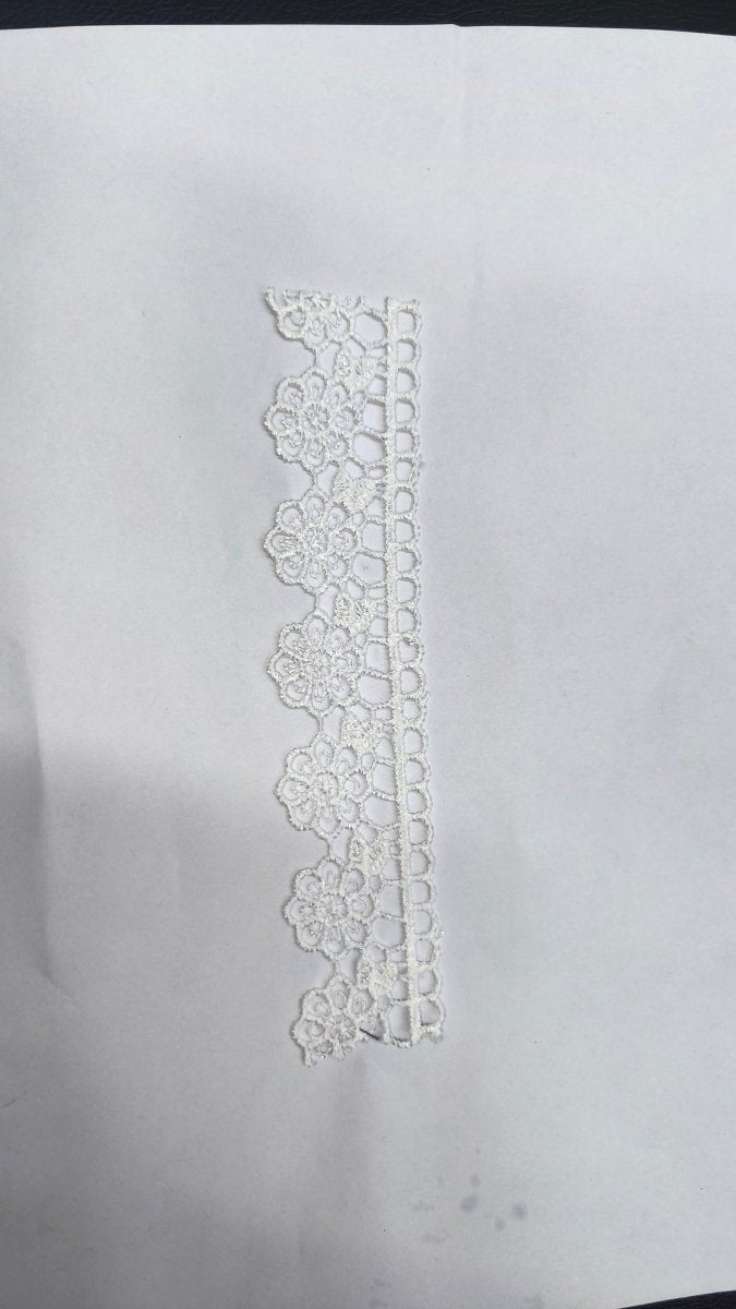 Encaje de Guipur Festoneado con Flores Angosto Blanco — Tiendas Lupe en Chile - Tiendas Lupe
