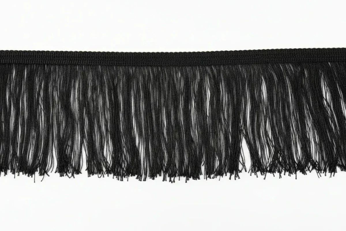 Fleco Negro 7cm x 30 Metros - Fleco Decorativo Premium