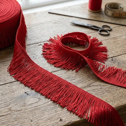 Fleco Rojo 7cm x 30 Metros - Fleco Decorativo Premium