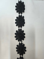 Flor Negra Grande – Aplicación Decorativa para Costura y Pasamanería en Chile - Tiendas Lupe