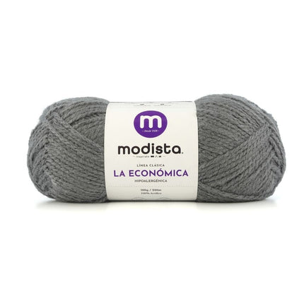 Gris Acero Lana La Economica Modista 100g - Económica para Tejido Palillo y Crochet