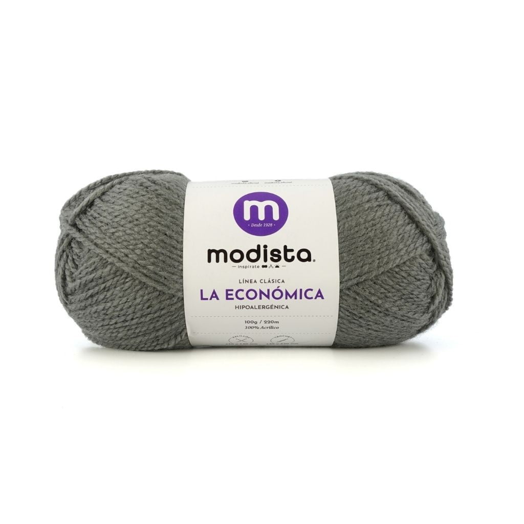 Gris Lana La Economica Modista 100g - Económica para Tejido Palillo y Crochet