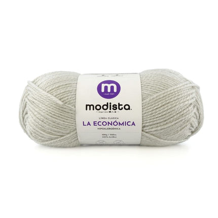 Gris perla Lana La Economica Modista 100g - Económica para Tejido Palillo y Crochet