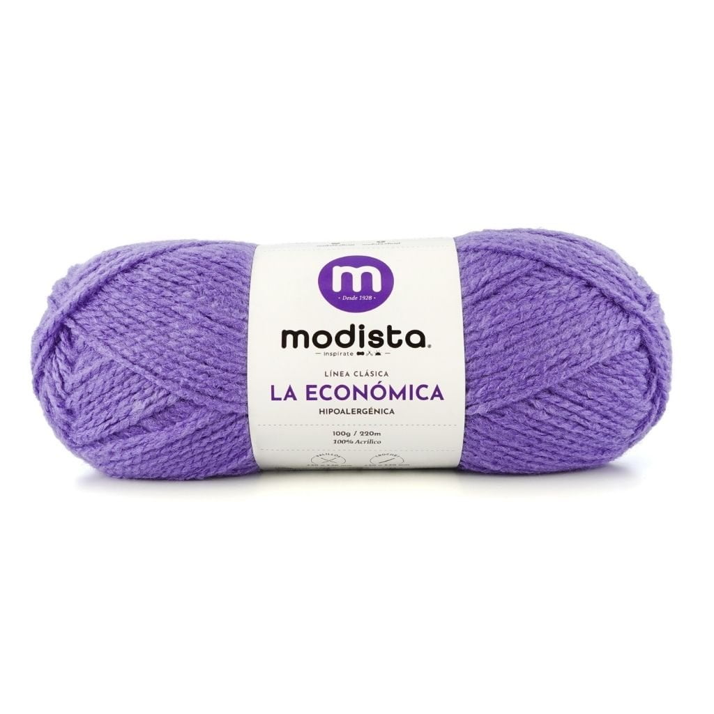 Lavanda Oscuro Lana La Economica Modista 100g - Económica para Tejido Palillo y Crochet