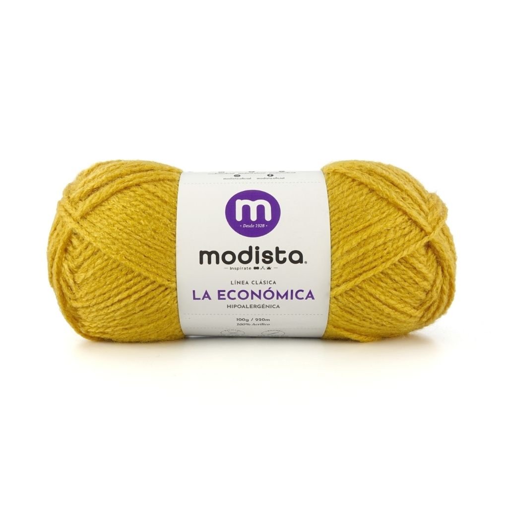 Mostaza Lana La Economica Modista 100g - Económica para Tejido Palillo y Crochet