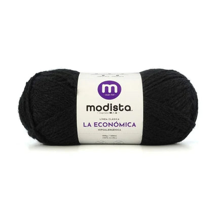 Negro Lana La Economica Modista 100g - Económica para Tejido Palillo y Crochet
