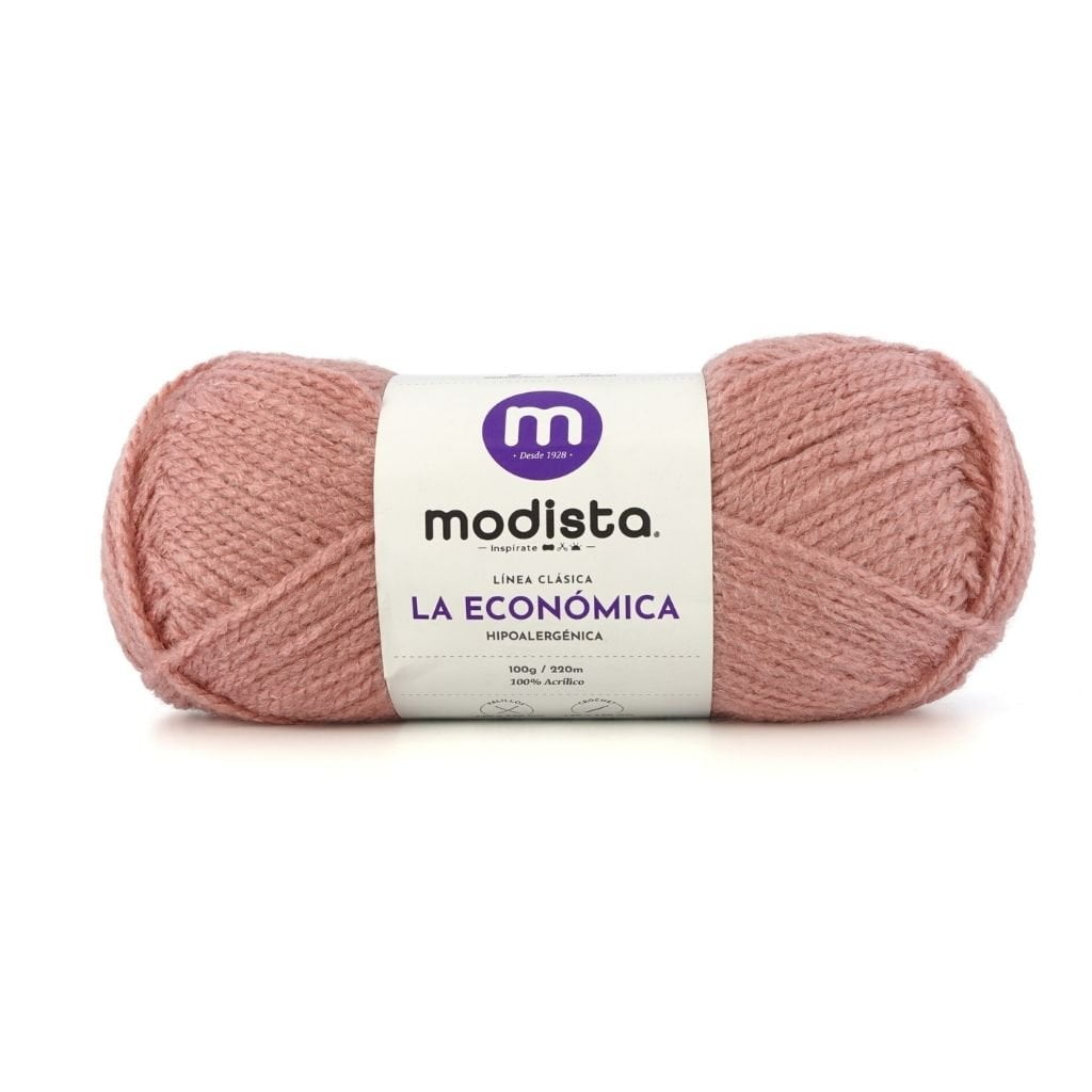 Palo Rosa Oscuro Lana La Economica Modista 100g - Económica para Tejido Palillo y Crochet