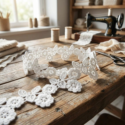 Pasamanería Macramé Blanca para Decoración y Costura